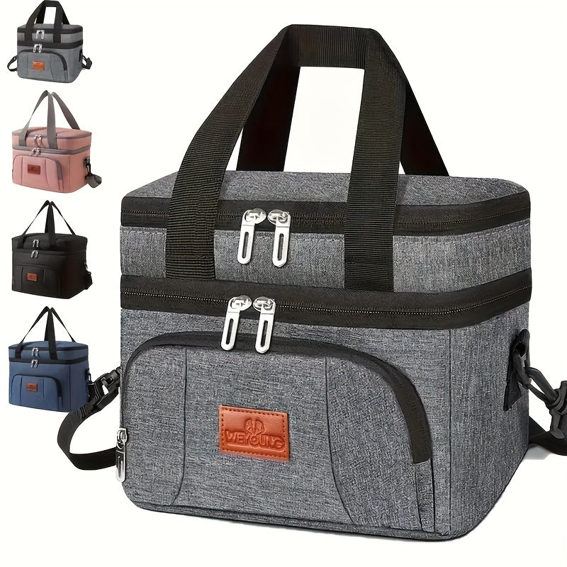 Sac à déjeuner isotherme en tissu Oxford – Sac thermique portable pour le travail, l'école et les pique-niques – Sac à lunch polyvalent pour collations, plats à emporter et préparation de repas – Étanche et réutilisable, 4 couleurs