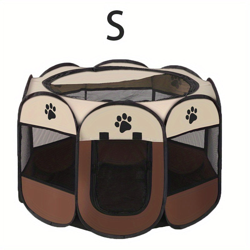 Parc pour animaux pliable et portable avec porte zippée – 3 tailles (S/M/L) Enclos grillagé rétractable pour chats, chiens, chiots et chatons, enclos anti-rayures pour intérieur et extérieur