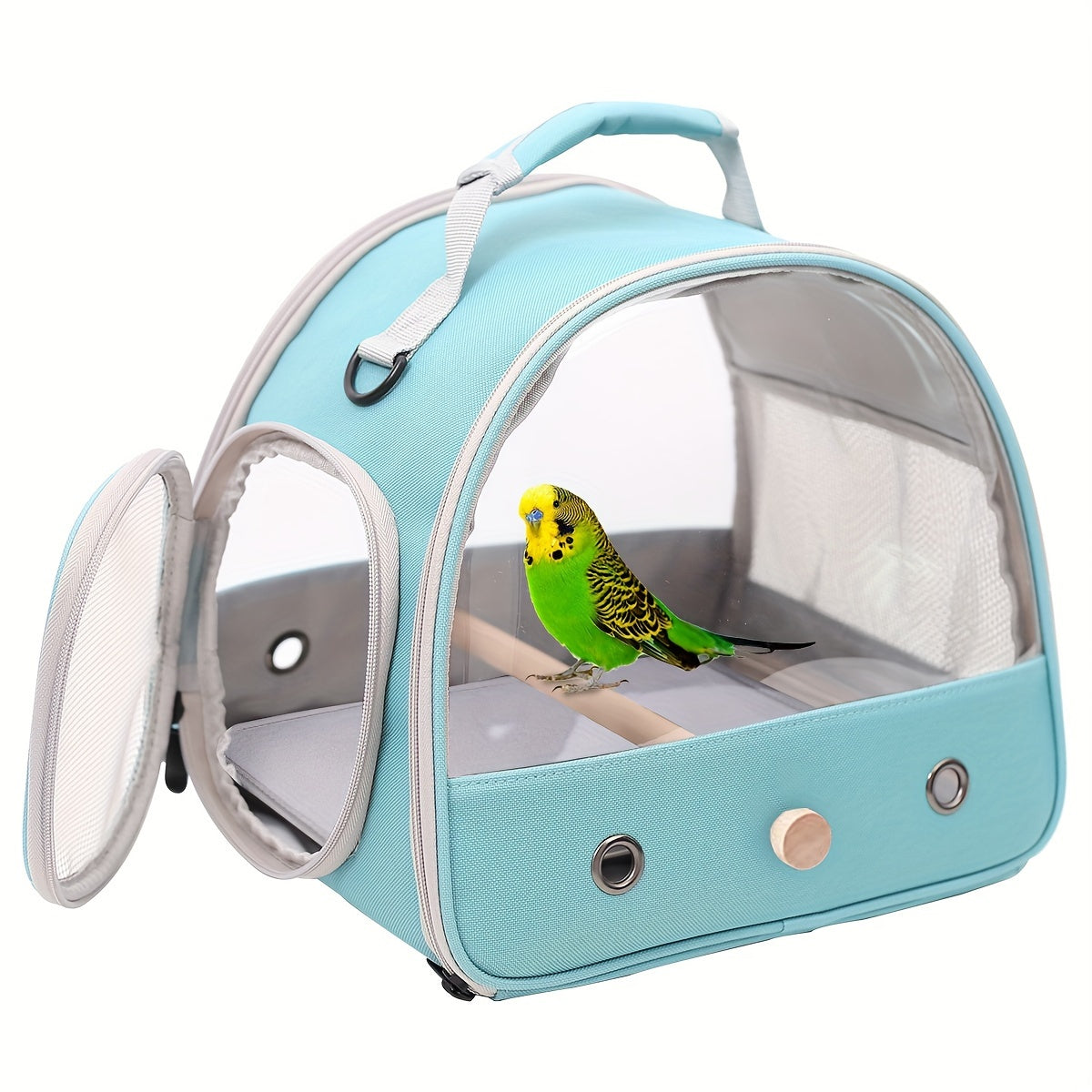 Foldable Bird Travel Cage Carrier for Parakeets Budgies Cockatiels Conures & Parrots β Compact Transport Case with Perch & Soft Mat Airline Approved for Vet Trips & Outdoor Adventures