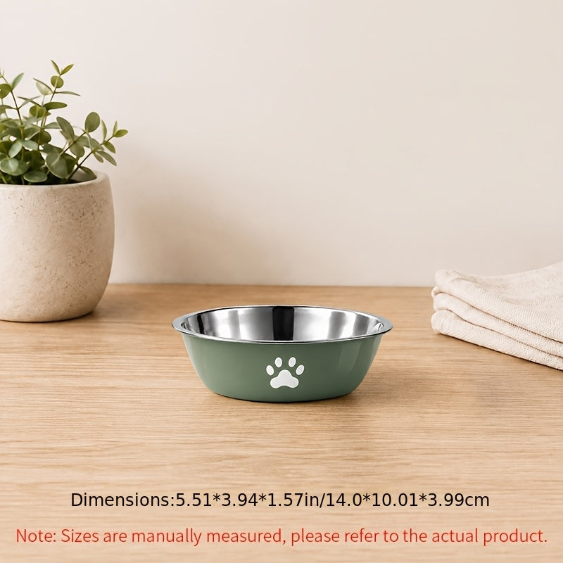 Stainless Steel Pet Bowl with Non-Slip Base β Colorful Printed Food & Water Dish for Cats and Dogs, Durable Easy-Clean Feeding Bowl for Small Medium Large Pets