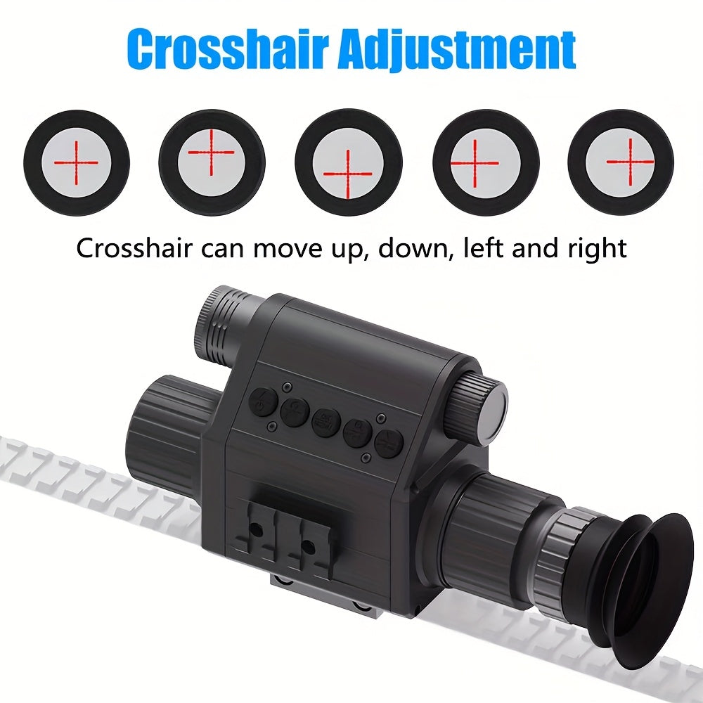Monoculaire de vision nocturne numérique, zoom 5x, portée 300 m – Infrarouge 940 nm, objectif 50 mm, photo et vidéo HD 1080P, lunette en alliage d'aluminium avec 2 batteries rechargeables pour la chasse, la pêche, le camping et l'observation de la faune