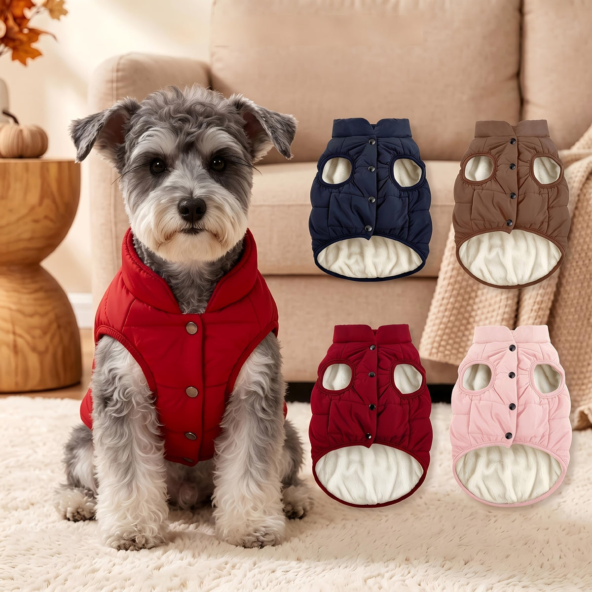 Gilet d'hiver épais et chaud pour grand chien, manteau pour temps froid, automne et hiver, veste coupe-vent rembourrée pour promenade en extérieur pour chiens de grande race