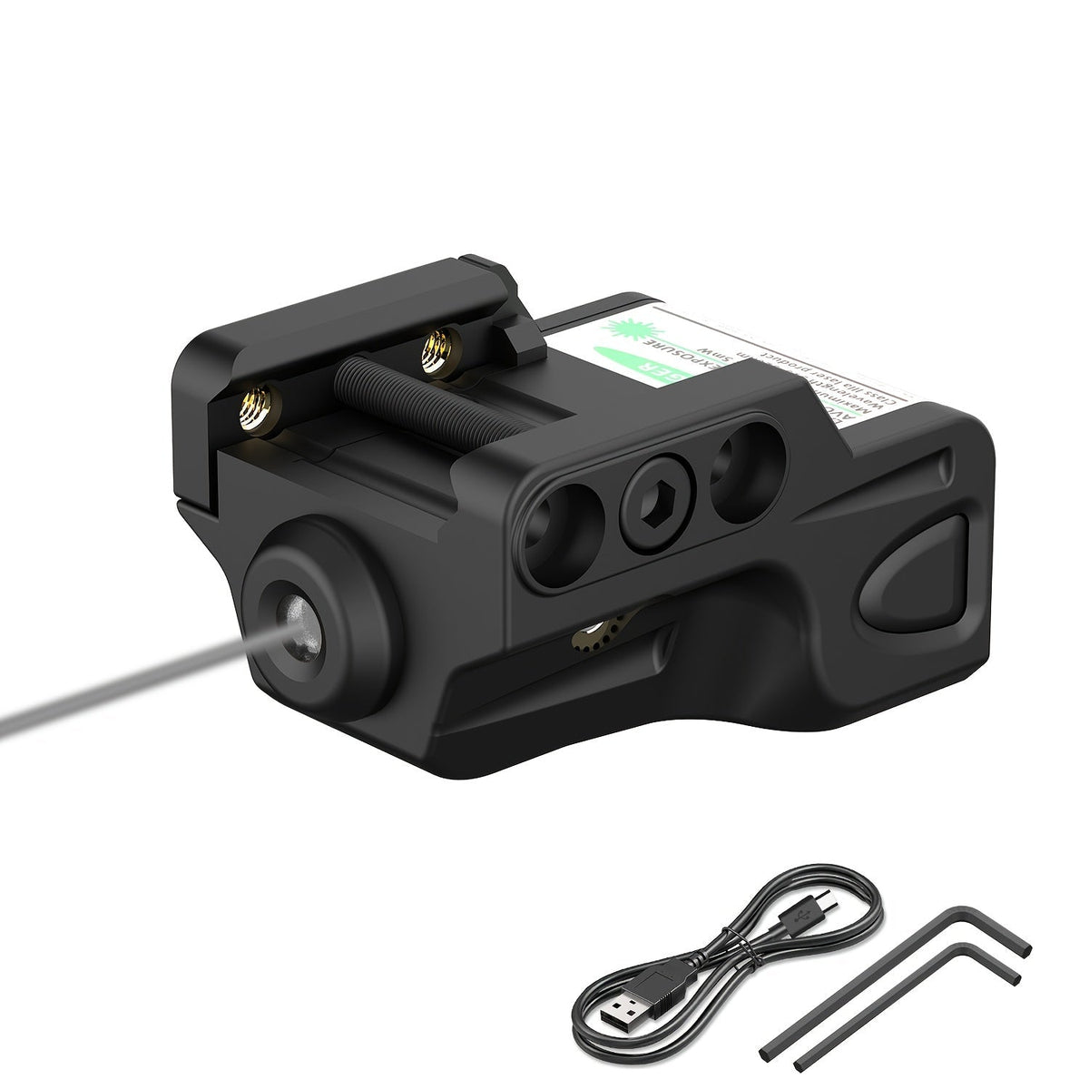 Viseur laser multicolore rechargeable par USB – Laser pour pistolet à profil bas sur rail Picatinny, vert, rouge, bleu, violet, infrarouge, 1 mW–5 mW, corps en polyamide, accessoire tactique compact pour arme à feu