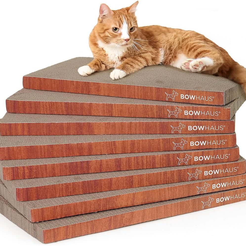 CAPHAUS Griffoir et transat réversible pour chat – Grand tapis à griffer en carton haute densité à 5 couches, 43 x 21,6 cm, protège les meubles, convient aux foyers avec plusieurs chats et aux races de grande taille