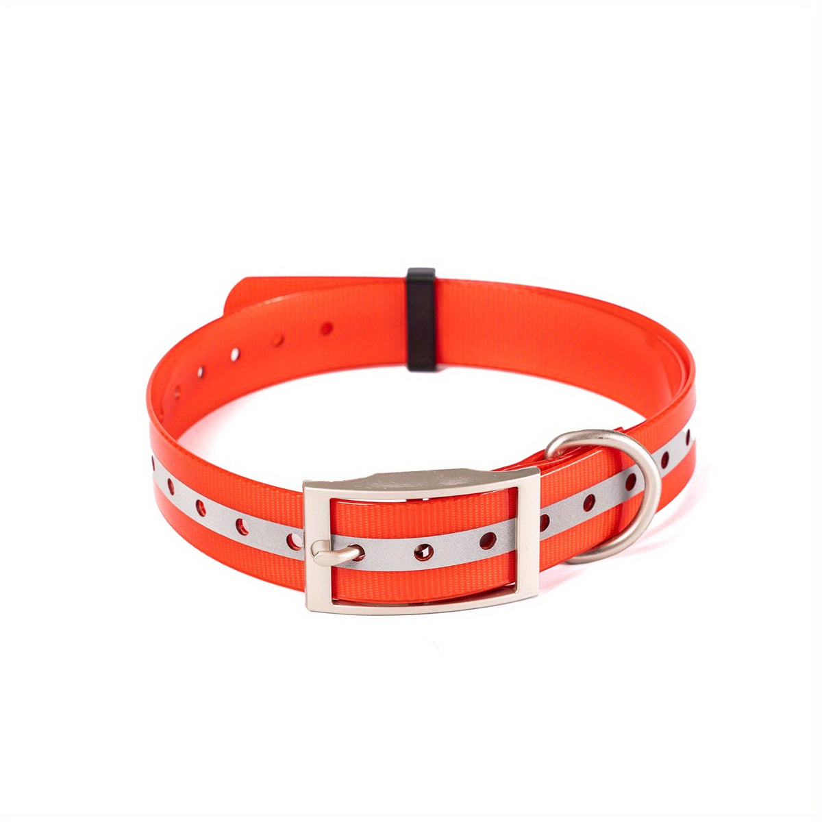 Collier pour chien réfléchissant et imperméable - Collier réglable en Biothane avec boucle et anneau en D en alliage de zinc, bande réfléchissante de sécurité nocturne, collier pour chien résistant à toutes les conditions météorologiques