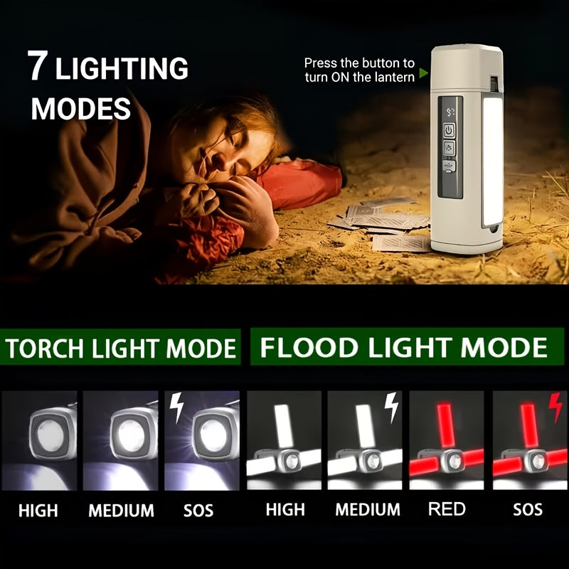Lampe de travail LED magnétique extensible et rechargeable – 7 modes d'éclairage, lampe d'inspection pliable et orientable à 360° pour la réparation automobile, les machines, le camping, la randonnée, la pêche et les urgences