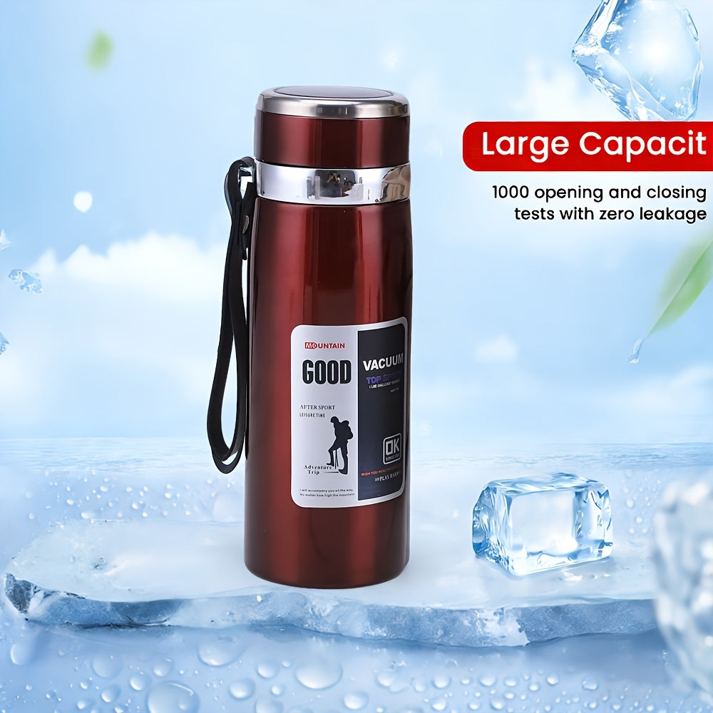 Bouteille d'eau isotherme grande capacité 1 L, gourde sous vide à double paroi en acier inoxydable 316 avec couvercle étanche pour le camping, les voyages, la salle de sport et l'hydratation au quotidien