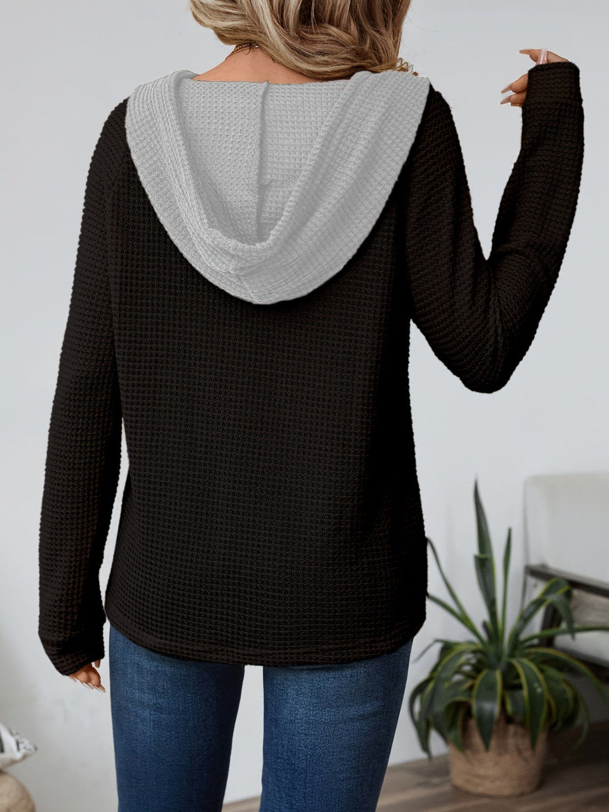 Sweat-shirt à capuche décontracté pour femme, manches longues, pull uni, coupe ample, haut confortable pour le quotidien, blanc cassé, noir, rose, S M L XL XXL