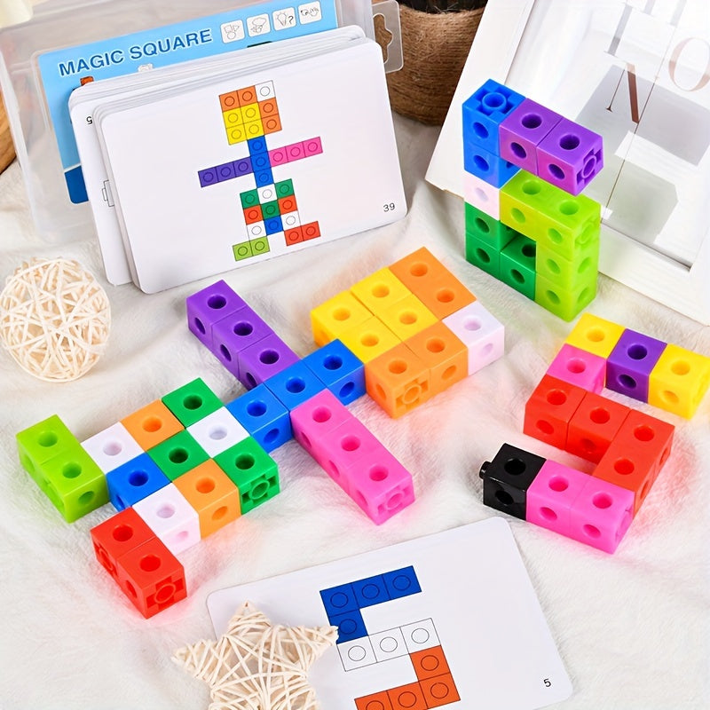 Cubes de construction emboîtables, puzzle à clipser pour enfants – Jouet STEM polyvalent pour la pensée logique, la motricité fine et la construction créative | Cadeau éducatif pour filles et garçons dès 3 ans