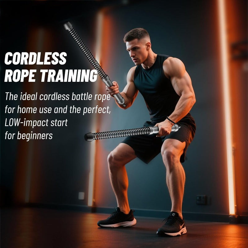 Ensemble de 2 cordes de combat sans fil pour gym à domicile, renforcement des bras, cardio, entraînement musculaire, exercice à faible impact, équipement de fitness pour hommes et femmes