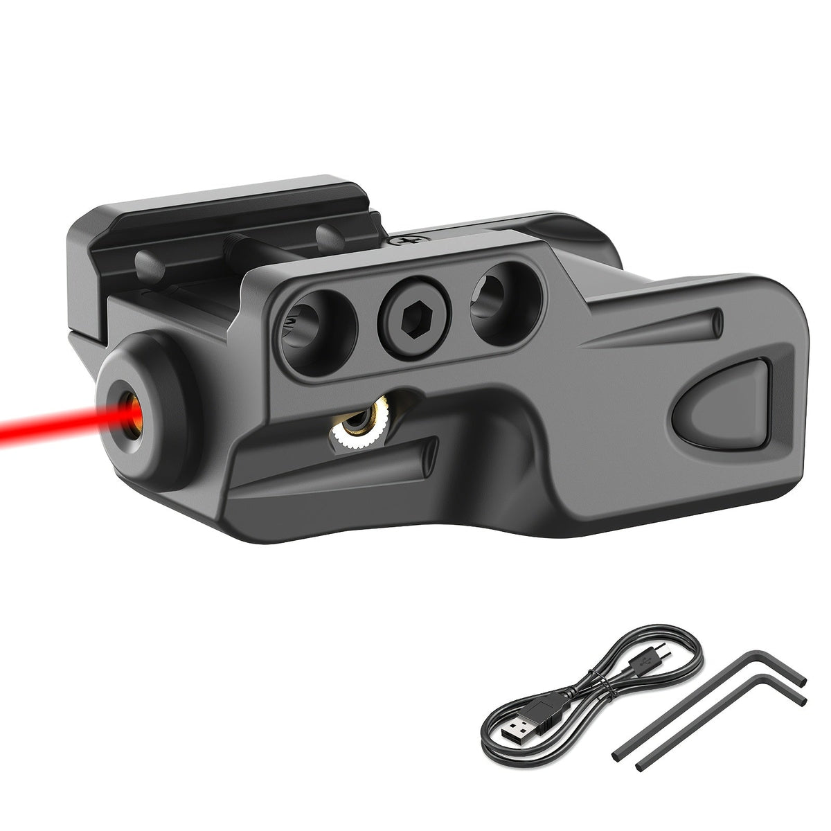 Viseur laser multicolore rechargeable par USB – Laser pour pistolet à profil bas sur rail Picatinny, vert, rouge, bleu, violet, infrarouge, 1 mW–5 mW, corps en polyamide, accessoire tactique compact pour arme à feu