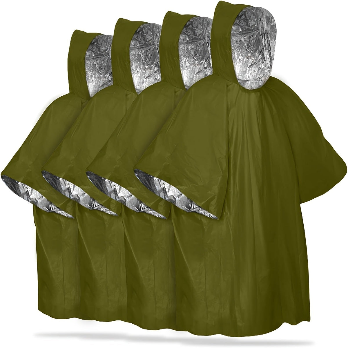 Poncho de pluie d'urgence réutilisable, lot de 4 et 14 – Conserve 90 % de la chaleur corporelle, imperméable et résistant aux intempéries, pour hommes, femmes et adultes, équipement de camping, de randonnée et de survie