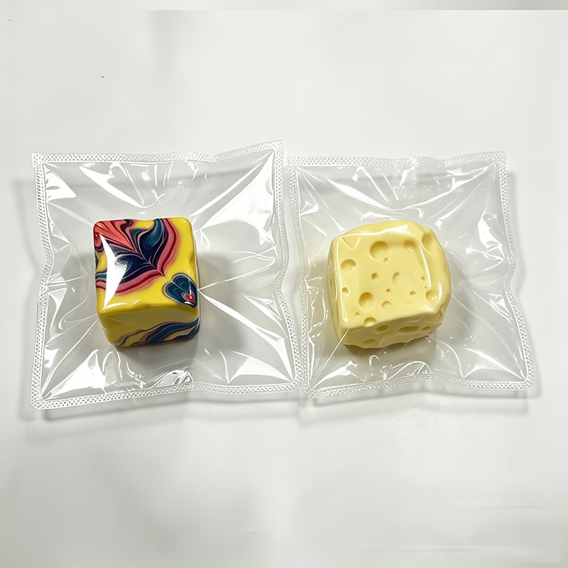 Jouet anti-stress en forme de fromage, balle malléable en TPR à montée lente, remplie d'huile de coco, sensorielle et moulable, couleur aléatoire, cadeau amusant pour enfants et adultes