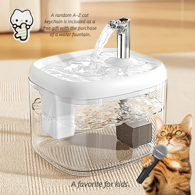 Fontaine à eau pour chat ultra silencieuse USB – Distributeur d'eau intelligent pour animaux à circulation entièrement automatique, sans pile, disponible en gris, blanc et jaune