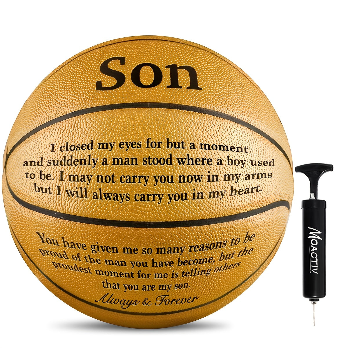 Ballon de basket gravé pour petit-fils et fils – Ballon de basket taille 7 personnalisé et inspirant avec pompe, cadeau de motivation pour anniversaire, Noël, fête, bleu rouge or noir
