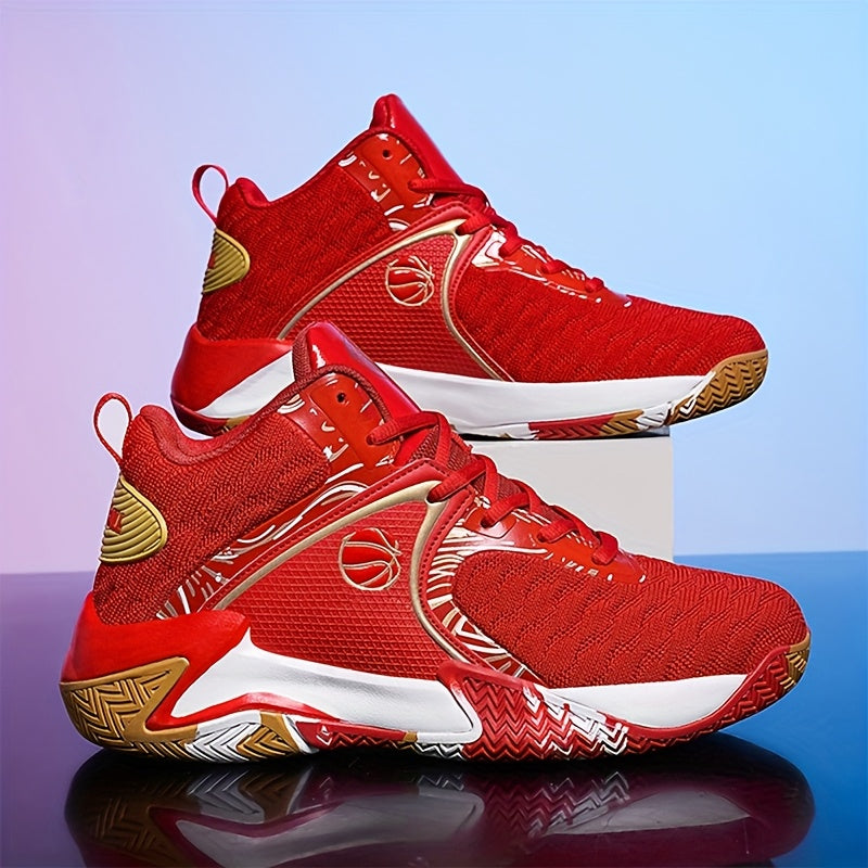 Chaussures de basket-ball montantes pour hommes, semelle en caoutchouc antidérapante, baskets à lacets respirantes pour hommes, chaussures de sport durables pour la course, 3 couleurs, tailles US 6,5-13,5, soutien de la cheville avec amorti