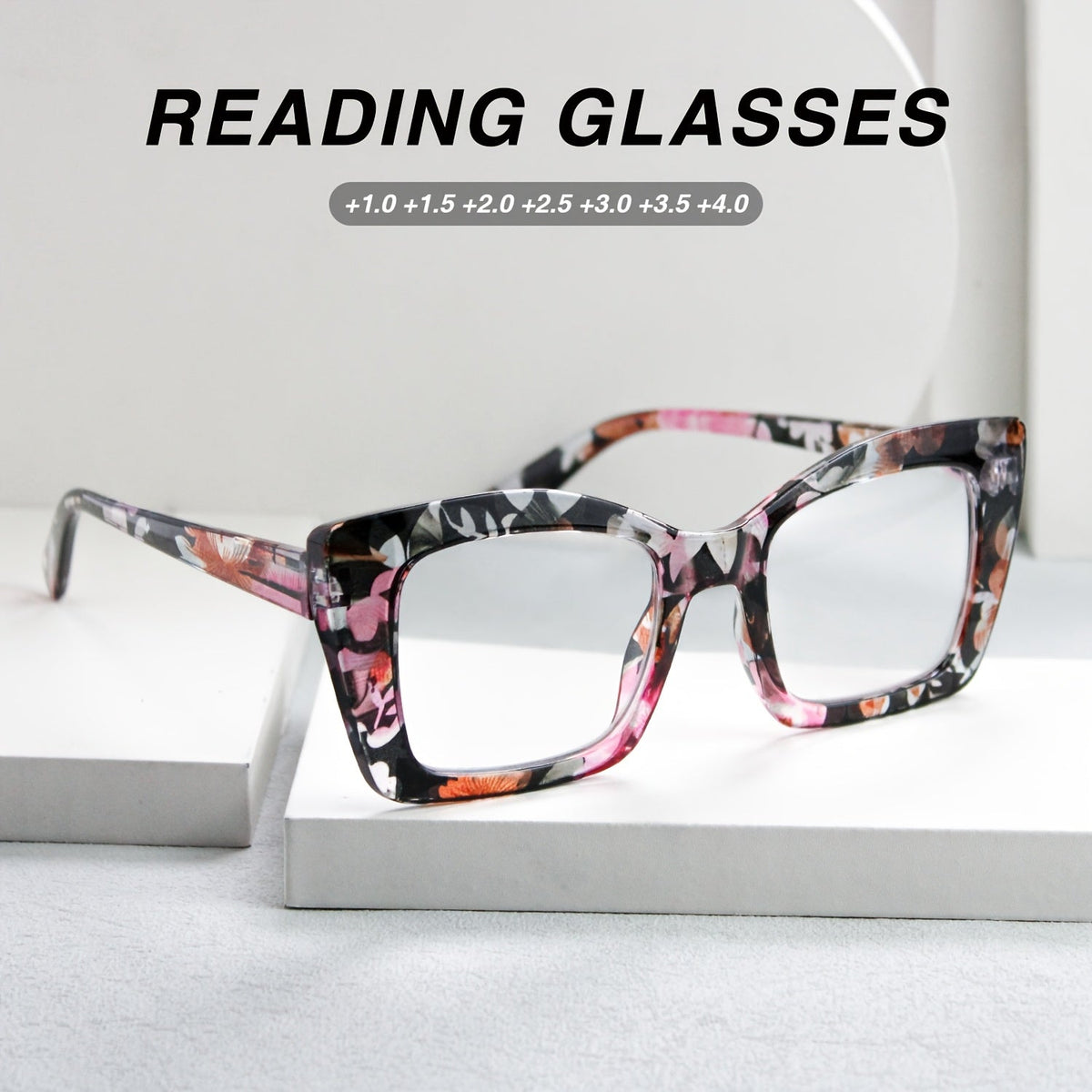 Lot de 7 paires de lunettes de lecture pour femmes – Grand style vintage carré, charnières à ressort, grossissement de +1,0 à +4,0, monture en PC durable, lunettes élégantes pour le quotidien des femmes