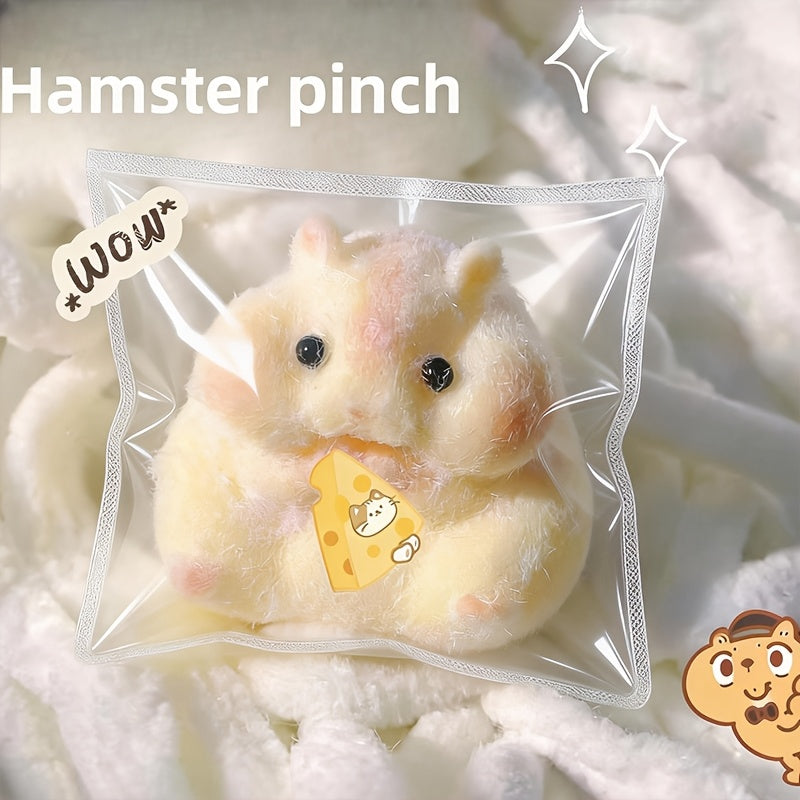 Jouet squishy mignon en forme de hamster-fromage – Jouet sensoriel anti-stress doux à remontée lente pour enfants et adultes – Jouet à presser relaxant – Cadeau amusant pour Noël, Halloween, anniversaire, bureau et fêtes – Couleur aléatoire