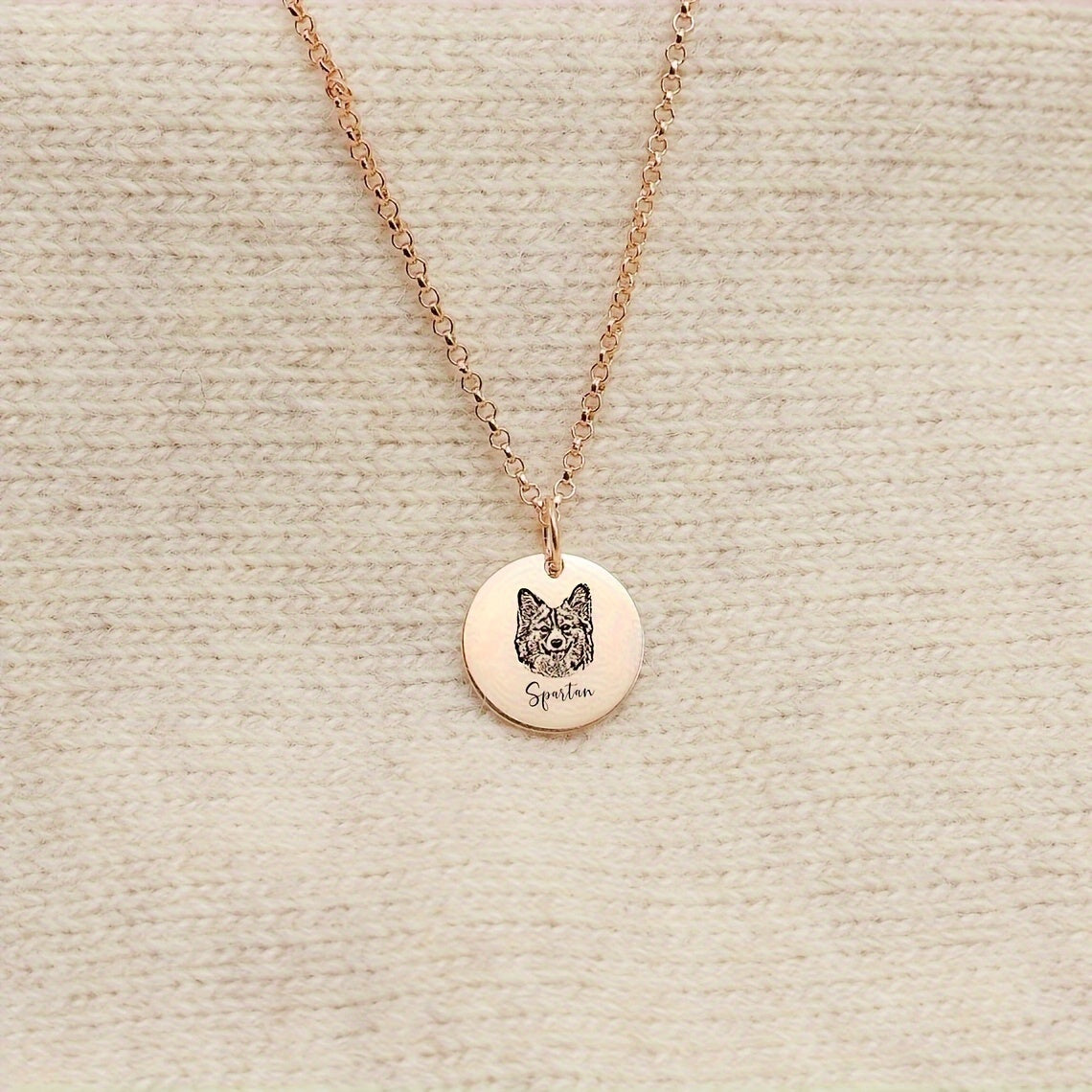 Collier médaillon personnalisé pour portrait d'animal de compagnie – Bijou photo fait main pour chien et chat, argent, or, or rose, 1 à 3 médaillons – Cadeau pour amoureux des animaux, collier comm émoratif et d'anniversaire
