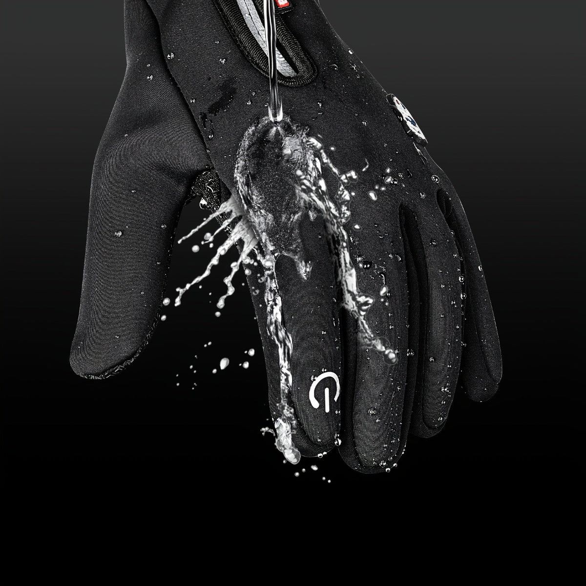 Gants de sport d'hiver coupe-vent et imperméables avec écran tactile et adhérence antidérapante – Gants chauds pour le cyclisme et le ski pour hommes et femmes, 100 % polyester, fermeture éclair, tailles M-XL