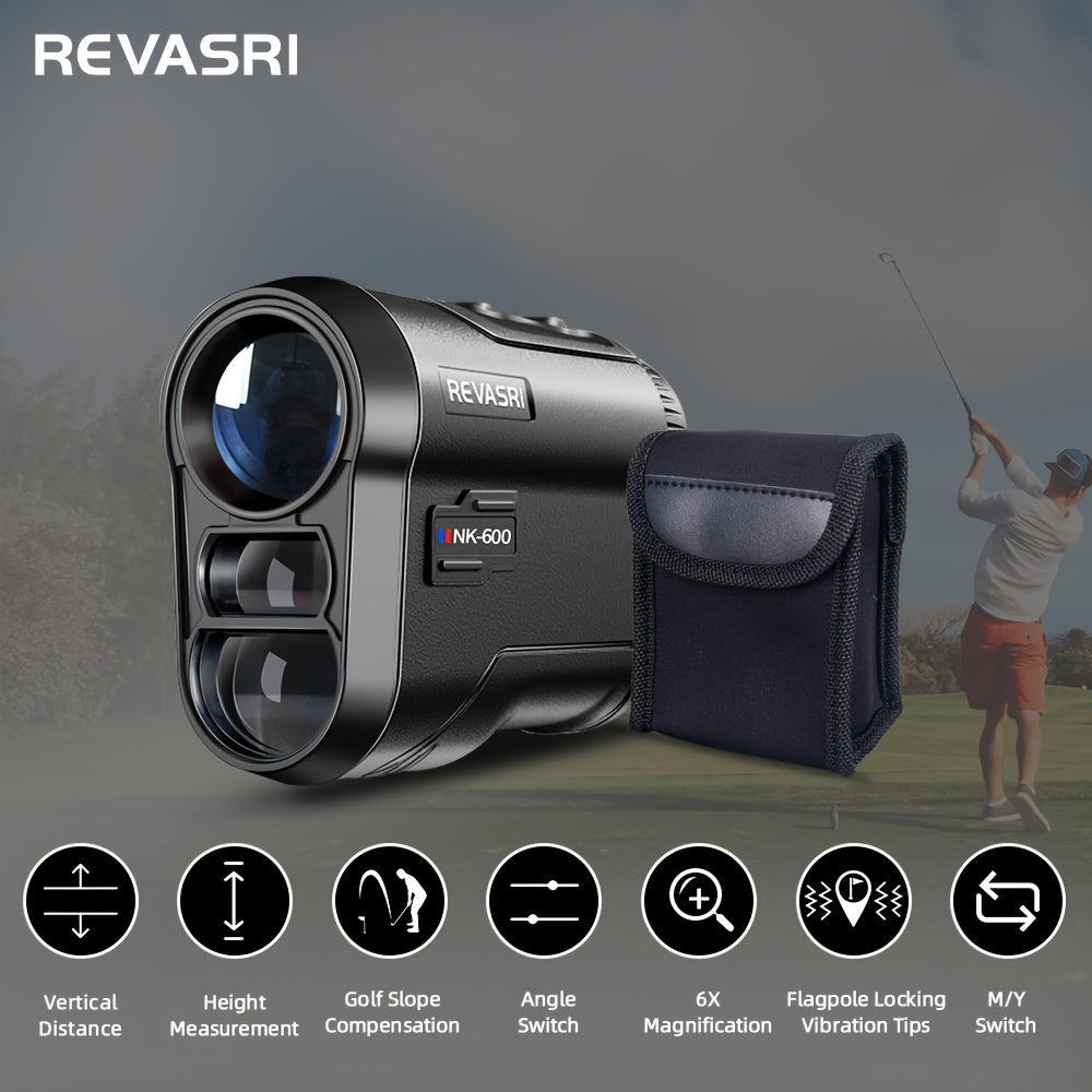 Télémètre de golf REVASRI 650 yards – Télémètre laser avec mode golf, compensation de pente, vitesse, hauteur, distance horizontale et verticale, mesure en deux points pour le golf, la chasse, le tir à l'arc et les activités en plein air