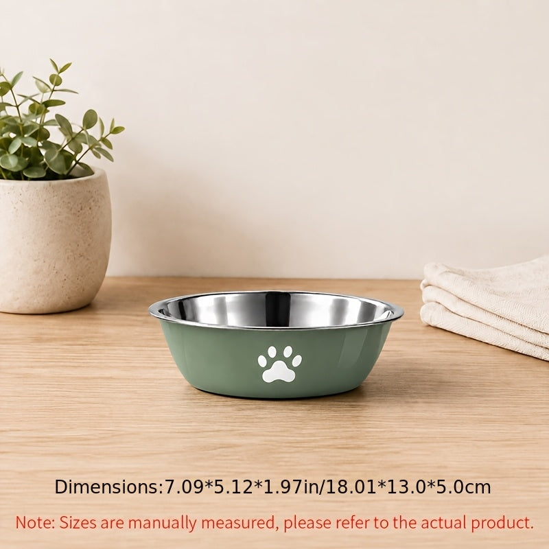 Stainless Steel Pet Bowl with Non-Slip Base β Colorful Printed Food & Water Dish for Cats and Dogs, Durable Easy-Clean Feeding Bowl for Small Medium Large Pets