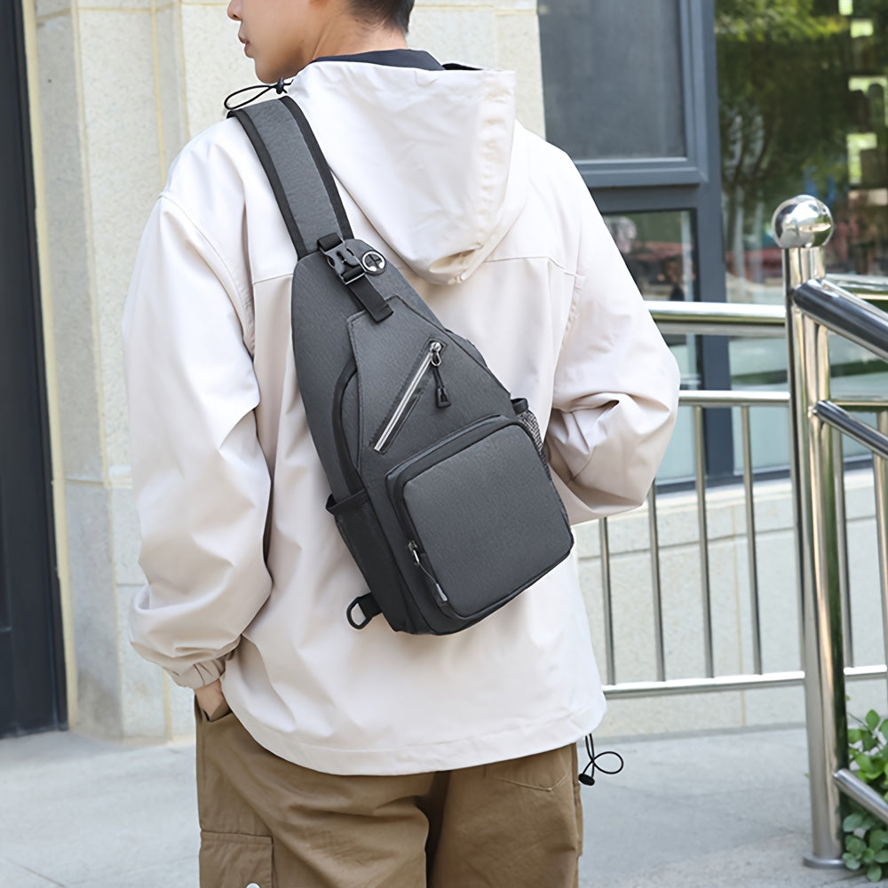 Sac à bandoulière grande capacité pour hommes et femmes – Sac de voyage polyvalent style sport brodé avec fermeture éclair sécurisée, idéal pour les trajets quotidiens mains libres et les activités en plein air, plusieurs coloris disponibles