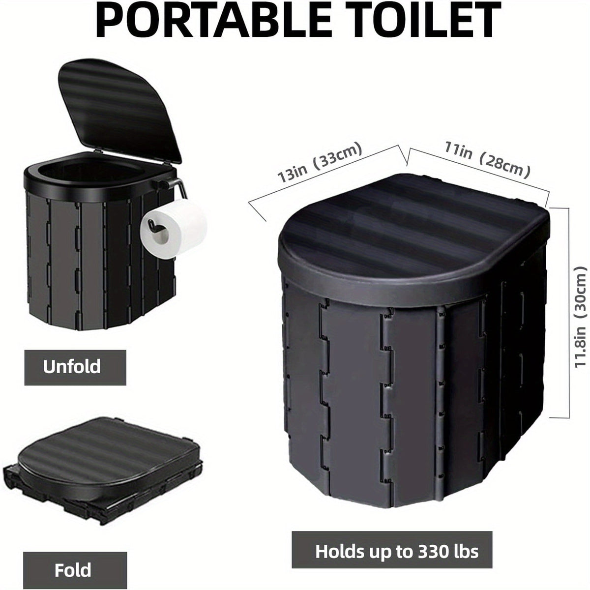 Toilettes de camping portables et tente d'intimité – Tente WC escamotable pour adultes avec 12 sacs, piquets de sol, cordes coupe-vent et tapis isolant, toilettes pliables pour le camping, les voyages et la randonnée