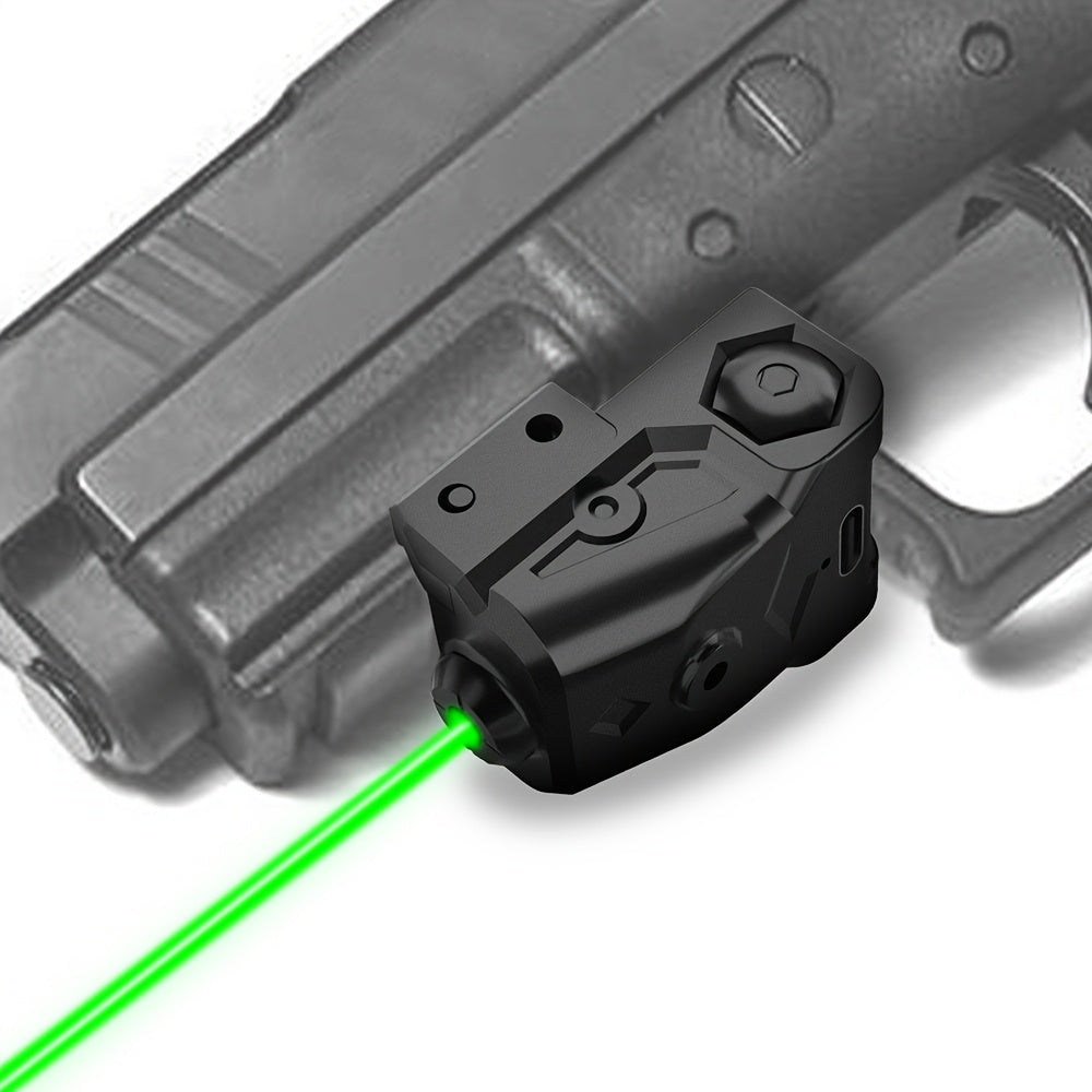 Viseur laser rechargeable USB-C pour rail Picatinny – Combo viseur point laser vert et rouge avec lampe torche tactique, résistant aux vibrations, réglage rapide, pour pistolets, fusils, chasse et compétition