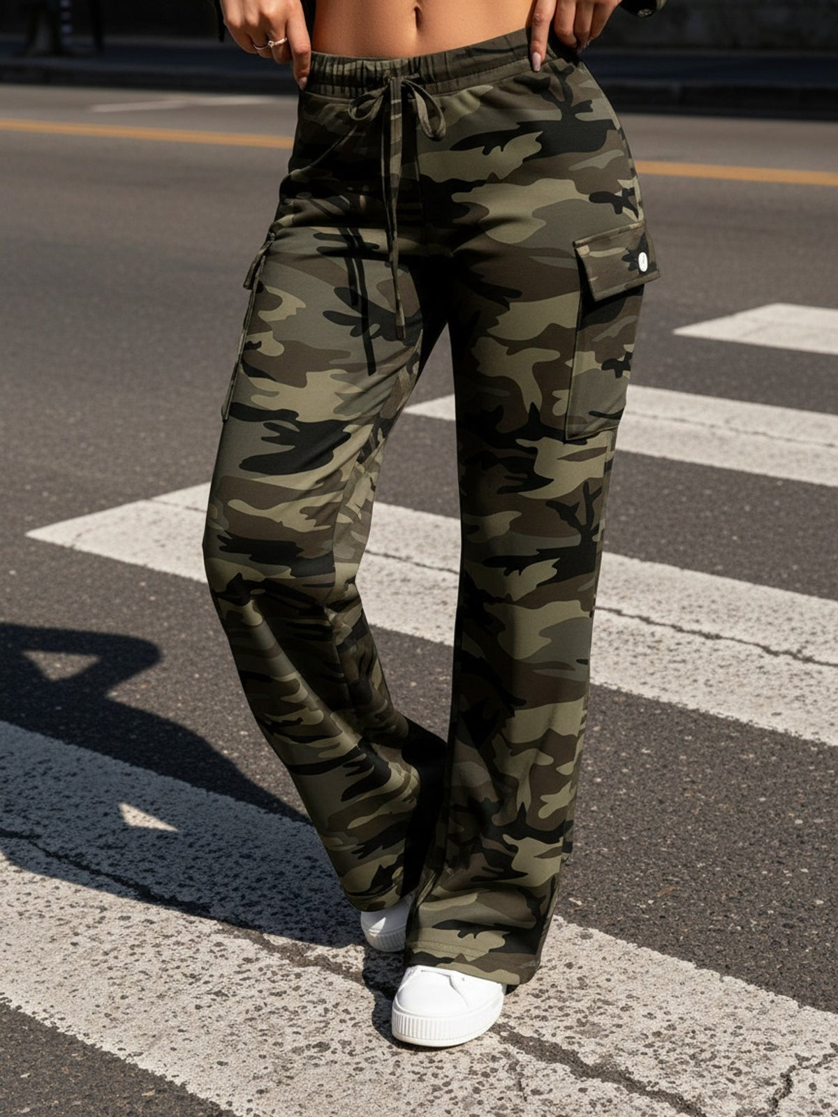 Pantalon cargo de mode pour femme – Pantalon utilitaire décontracté à poches multiples, coupe décontractée pour le travail en extérieur, vert fougère, tailles XS-XXL, bas de style urbain pour le quotidien