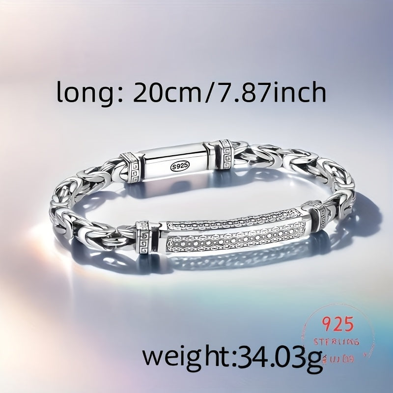 Bracelet pour femme en argent sterling S925, style moderne et raffiné – Bracelet chaîne minimaliste et élégant, hypoallergénique, idéal pour le quotidien, les fêtes, la Saint-Valentin et comme cadeau d'anniversaire