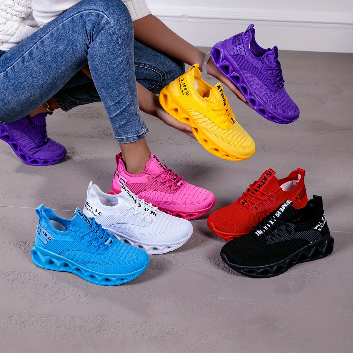 Baskets Blade pour femmes – Chaussures de marche et de course respirantes et antidérapantes avec semelle à lames, baskets de sport tendance pour la salle de sport, le sport, le tennis et le travail, tailles US 6,5–12,5, couleurs multiples