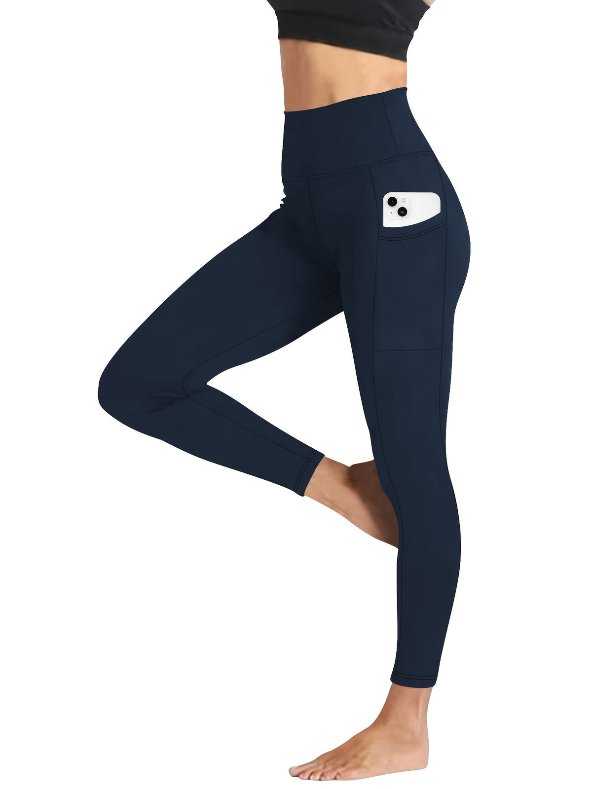 Legging de yoga taille haute pour femme avec contrôle du ventre et effet push-up – Legging doux, élastique et respirant pour le fitness, le cyclisme, la course et le yoga, noir, gris foncé, bordeaux, bleu marine, tailles S-XXL