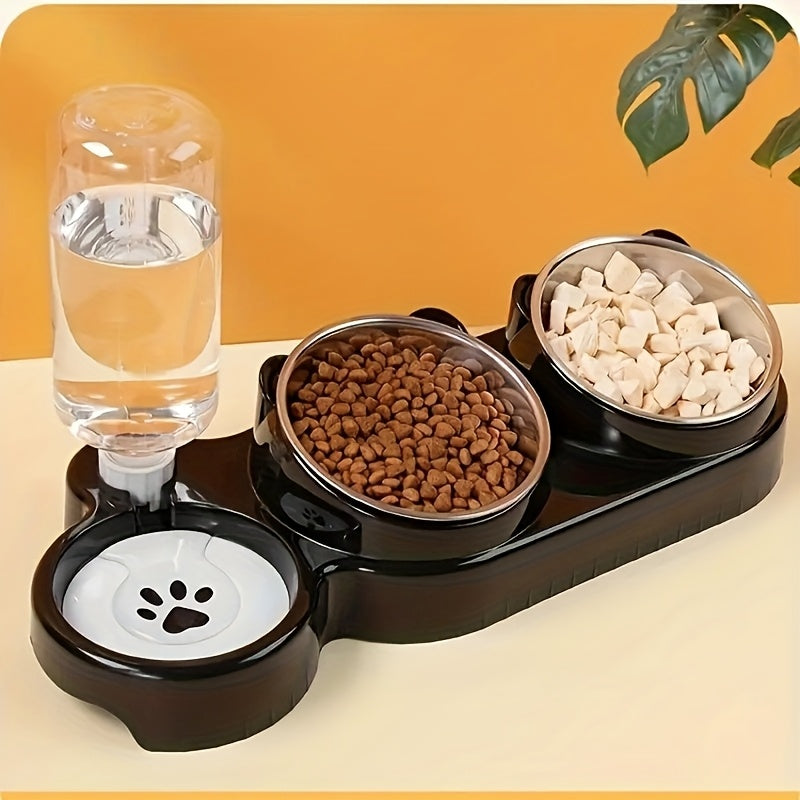 Ensemble de bols pour animaux inclinés et antidérapants – Conception ergonomique inclinée pour chats et chiens, sans pile, favorise une posture saine, station de nourriture et d'eau facile à nettoyer pour animaux d'intérieur