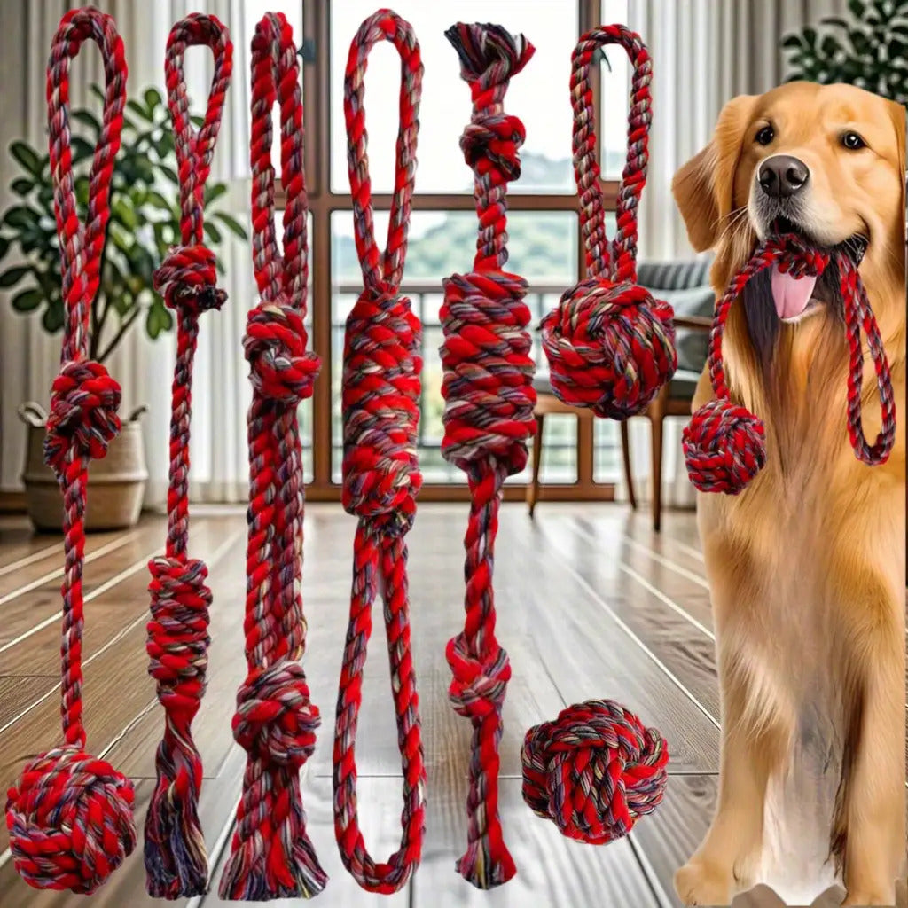 Lot de 7 jouets à mâcher en corde pour chien – Jouets de traction interactifs et durables pour le nettoyage des dents, adaptés aux chiens de petite, moyenne et grande taille, ensemble de jeu intérieur et extérieur pour chiots et chiens adultes