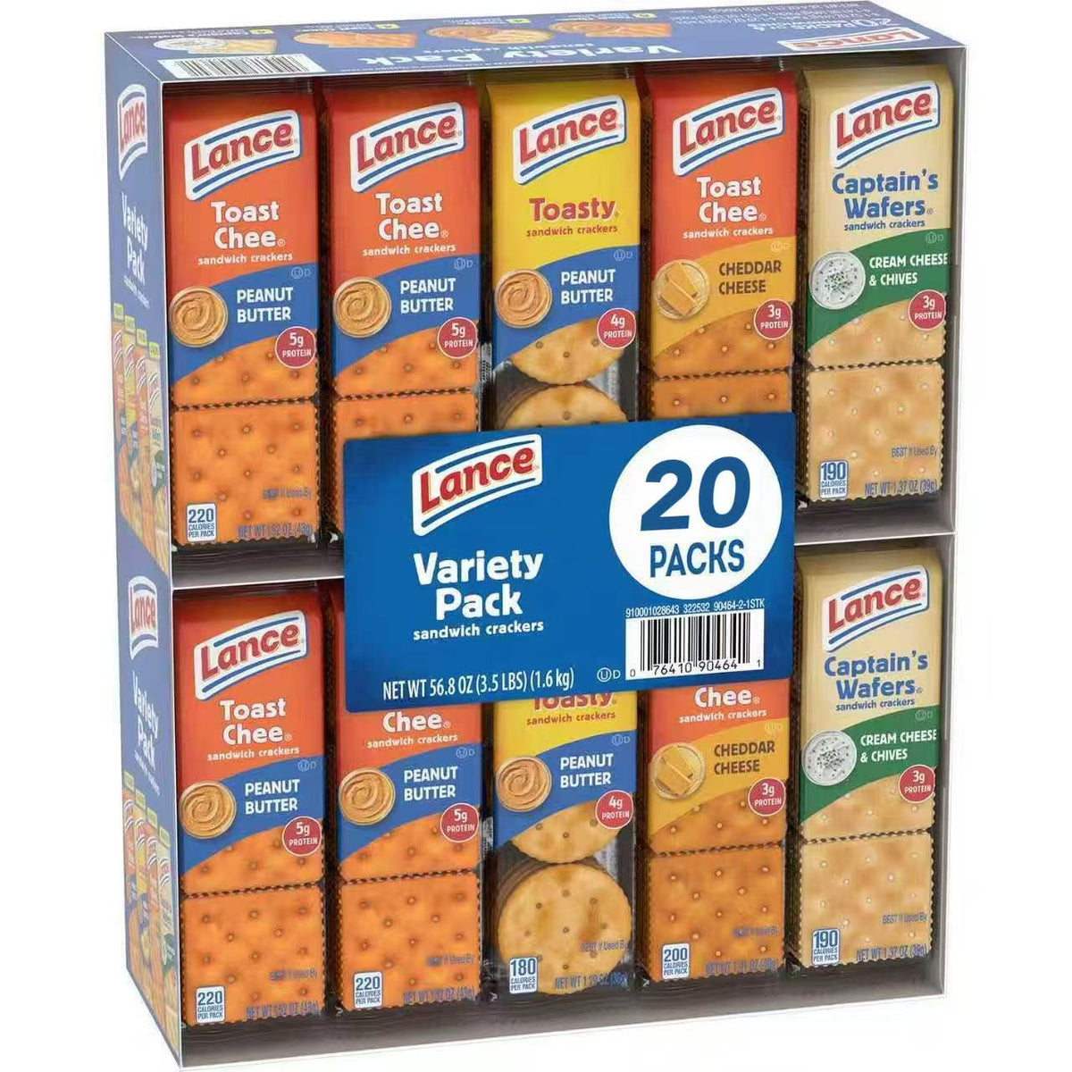 Assortiment de crackers sandwichs Lance, beurre de cacahuète et fromage, saveurs classiques, paquet de 20 ou 40 snacks