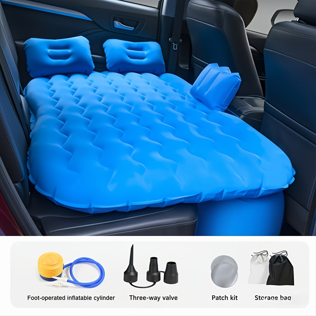 Matelas gonflable pour SUV - Lit de voiture pour camping et voyage - Matelas gonflable floqué universel pour coffre ou banquette arrière de SUV, lit de camping portable avec sac de rangement et kit de réparation, accessoires de road trip