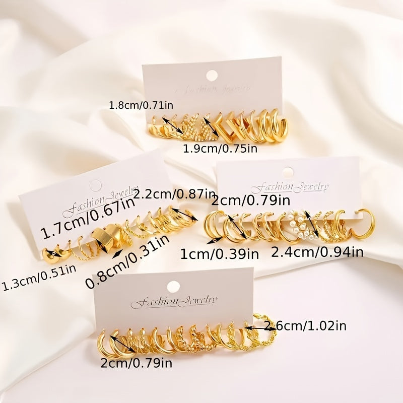 Lot de 48 boucles d'oreilles perles fantaisie pour femmes – Assortiment de modèles à puce et pendants, boucles d'oreilles hypoallergéniques couleur argent pour le quotidien, les vacances, les rendez-vous et les cadeaux de fêtes