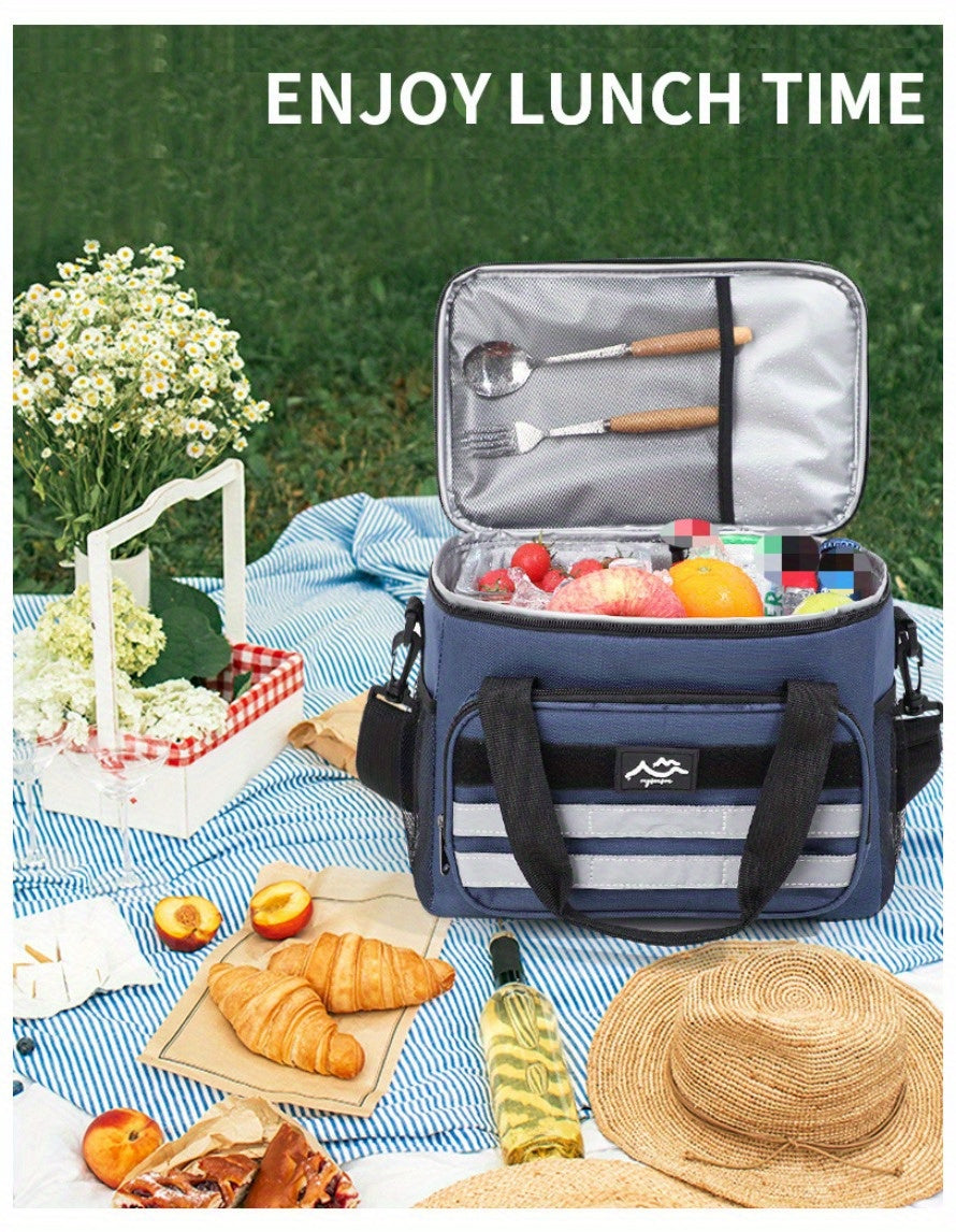 Sac isotherme grande capacité, étanche et portable pour pique-nique, camping, plage et déjeuner, sac isotherme souple et résistant avec isolation épaisse - Noir, bleu marine, gris, kaki
