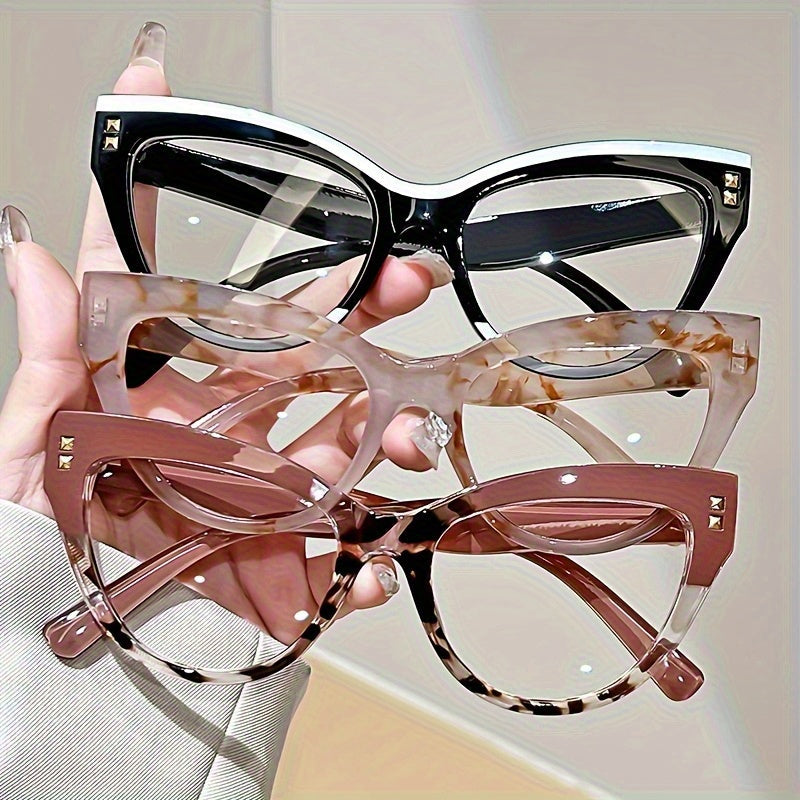 Lot de 3 lunettes de lecture pour femmes – Verres photochromiques, charnières métalliques, design minimaliste bicolore, lunettes de presbytie élégantes +1.00 à +4.00, cadeau mode pour femmes