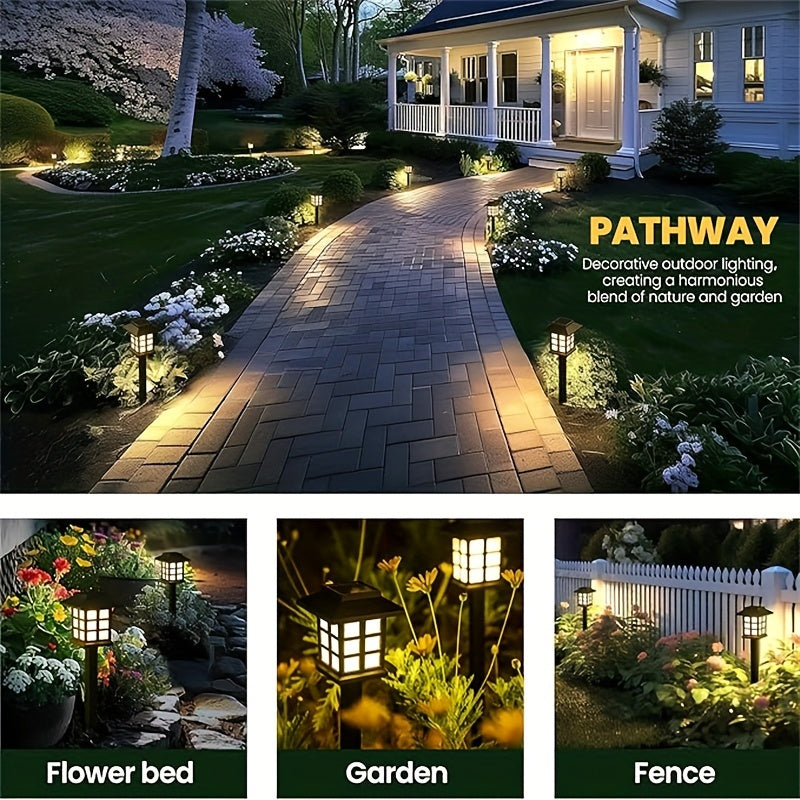 Lot de 6/12/24 lampes solaires d'extérieur pour jardin, étanches IP44 | Éclairage paysager LED blanc chaud/multicolore pour allée, cour, terrasse et décoration de fête – Marche/arrêt automatique