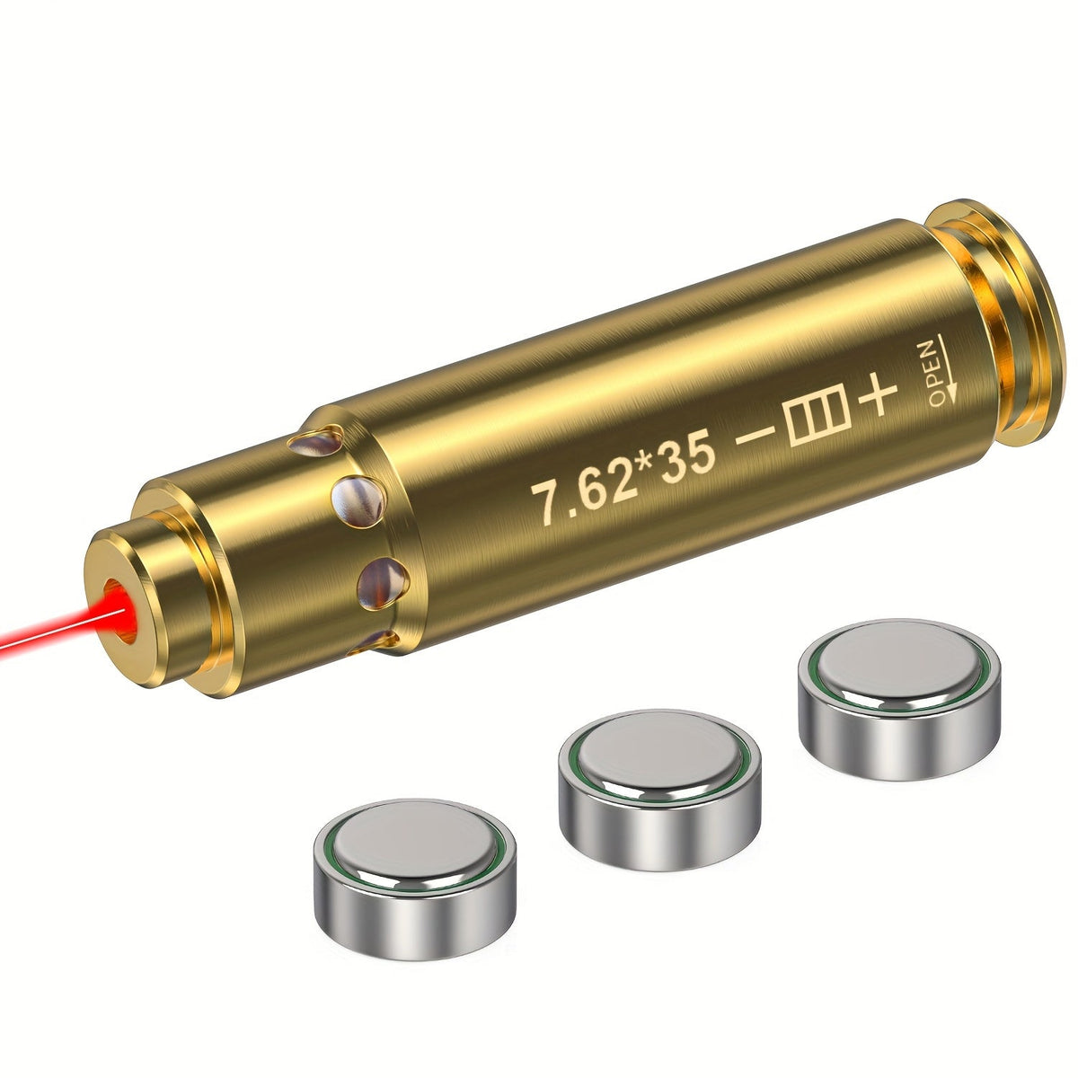 Kit de réglage laser multi-calibres pour 9mm, 45ACP, 223REM, 308WIN, 380ACP, 38SPL, 12GA – Appareil de réglage laser rouge haute précision pour fusils et pistolets, installation facile, inclut 2 jeux de piles