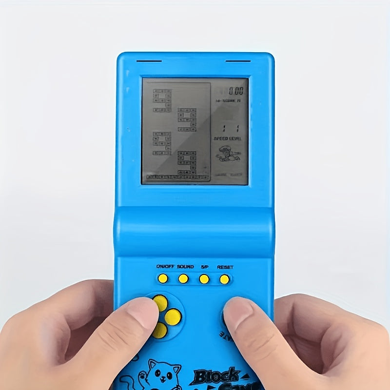 Mini console de jeux portable rétro, style brique, lecteur de jeux vidéo classique, plusieurs jeux intégrés, console d'arcade nostalgique, cadeau pour enfants, adultes, hommes et femmes, bleu vert