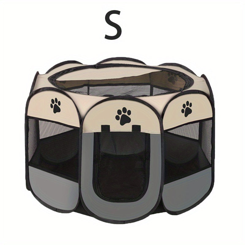 Parc pour animaux pliable et portable avec porte zippée – 3 tailles (S/M/L) Enclos grillagé rétractable pour chats, chiens, chiots et chatons, enclos anti-rayures pour intérieur et extérieur