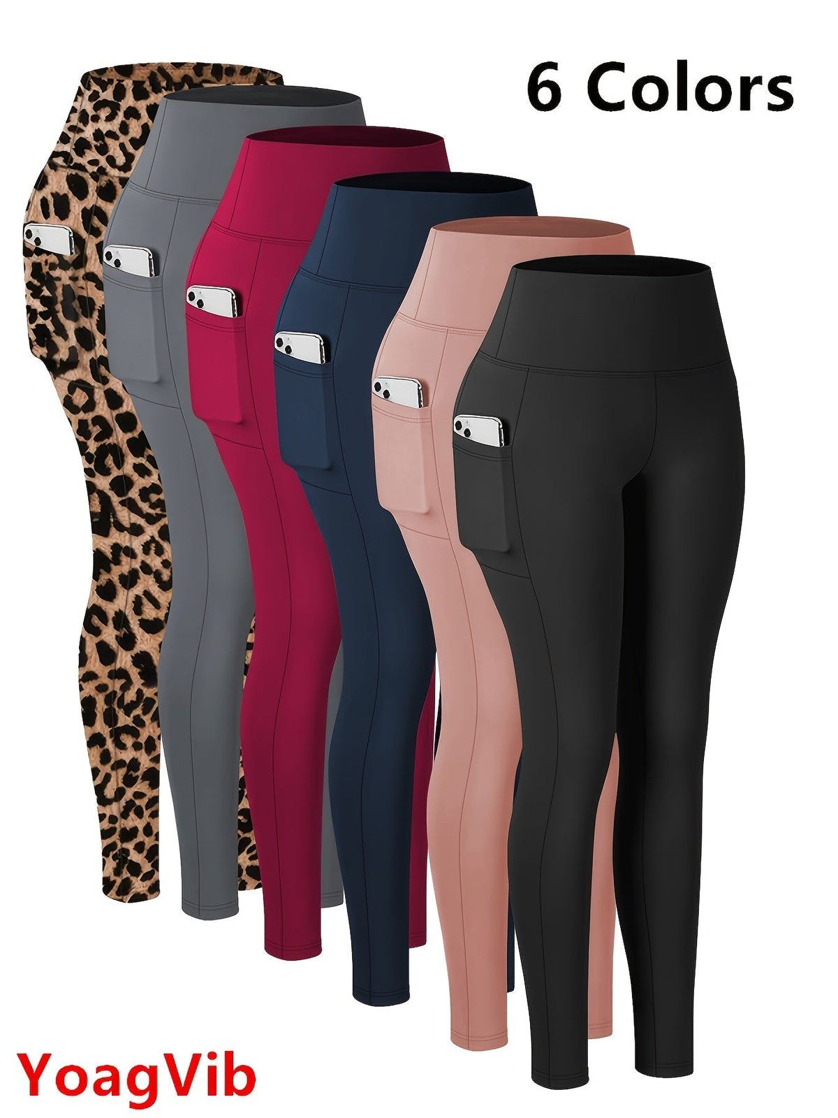Legging de yoga taille haute pour femme avec contrôle du ventre et effet push-up – Legging doux, élastique et respirant pour le fitness, le cyclisme, la course et le yoga, noir, gris foncé, bordeaux, bleu marine, tailles S-XXL