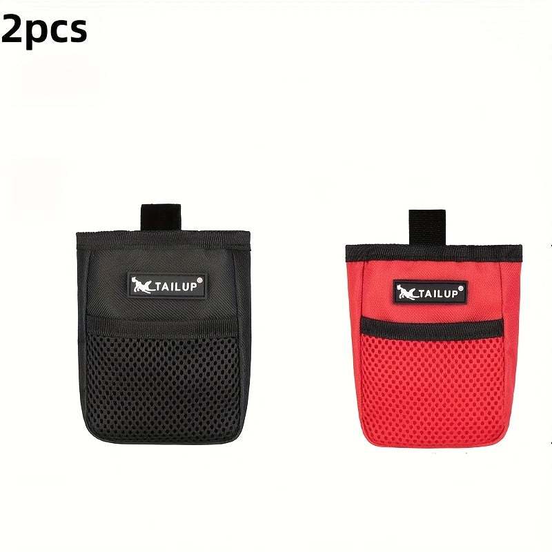 Pochette de friandises pour dressage de chien avec fermeture sécurisée – Sacoche de ceinture portable pour récompenses lors du dressage à l'obéissance et à l'agilité, alimentation du chiot en déplacement, polyester durable, noir ou rouge