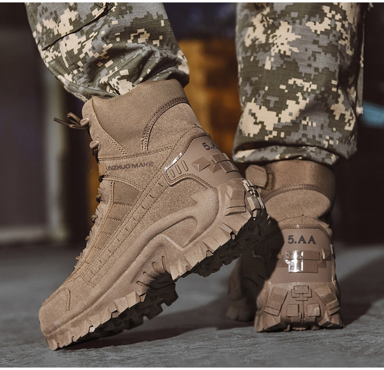 Bottes de randonnée tactiques montantes légères pour hommes – Bottes d'extérieur durables et antidérapantes pour la jungle, la chasse et les voyages d'aventure, toutes saisons, vert armée, marron foncé, sable, US 6,5-12