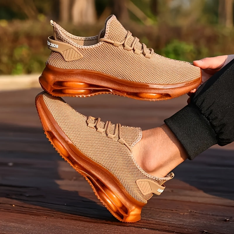 Baskets de running respirantes en maille pour homme avec semelle à coussin d'air – Chaussures de sport légères à lacets pour le trail, printemps et été, 4 coloris, pointures US 6,5–13