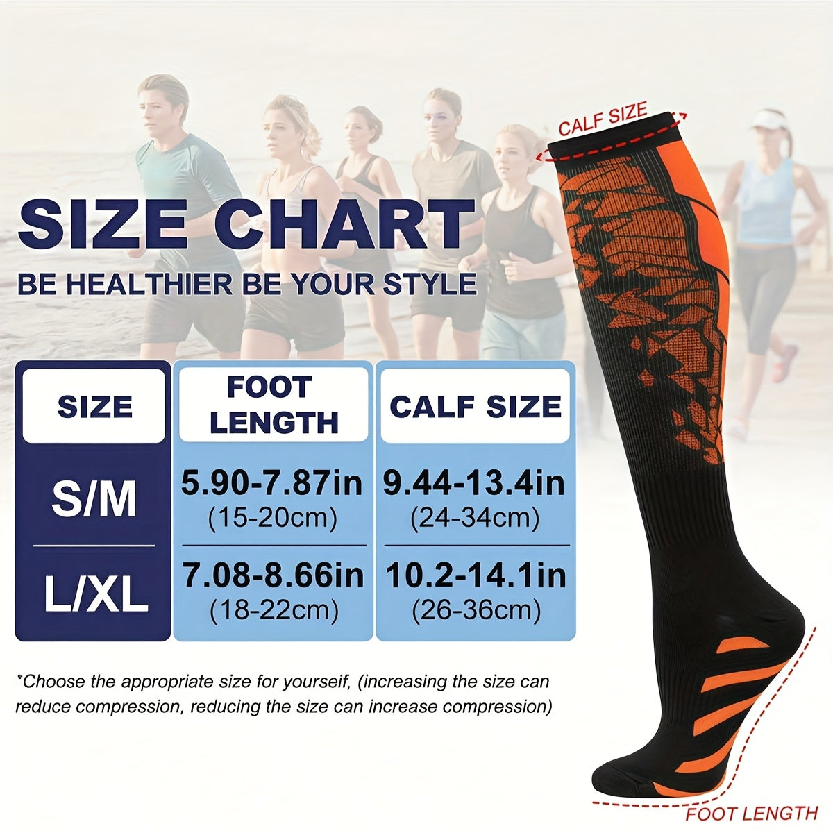 Lot de 6 paires de chaussettes de sport de compression unisexe, respirantes et anti-humidité, en maille polyester, idéales pour le basketball, le football, la course à pied, la randonnée et les sports de plein air – Tailles S/M et L/XL