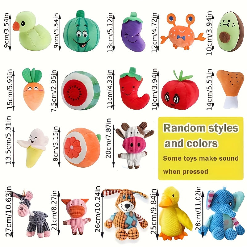 Lot de 5 petits jouets à mâcher en peluche pour chiens - Jouets dentaires pour chiots, styles et couleurs aléatoires, assortiment de jouets mignons